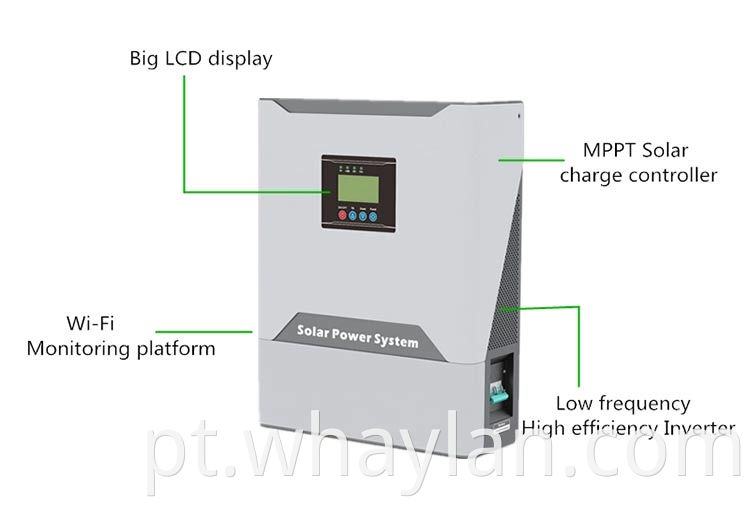 5kW de alta qualidade off gird pura onda seno onda híbrida inversor solar inversor de energia